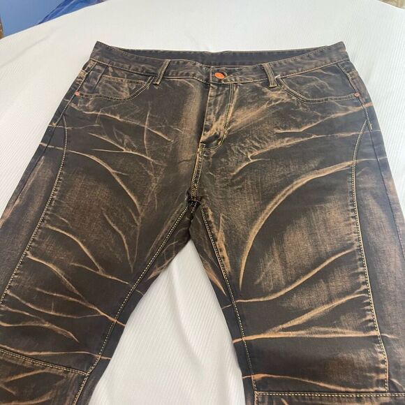 Parva Milano Classic Straight Whiskered Denim Jeans Size 38 X 30 - Picture 2 of 10